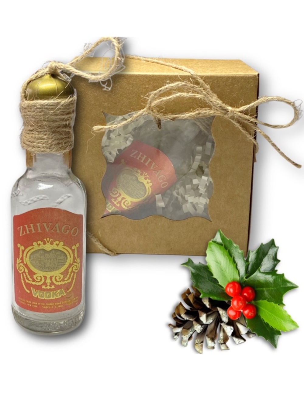 ZHIVAGO VODKA Artisan Vintage Glass Miniature Bottle Unique Ornament